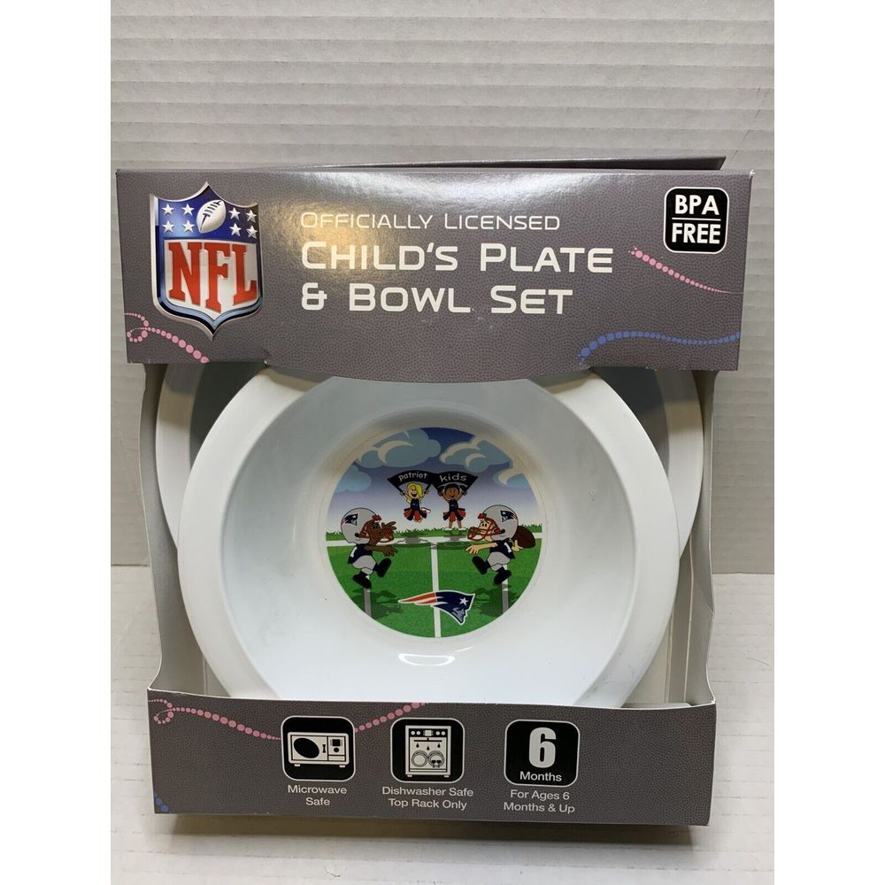 NFL New England Patriots Child's Plate And Bowl Set NFL kids‎